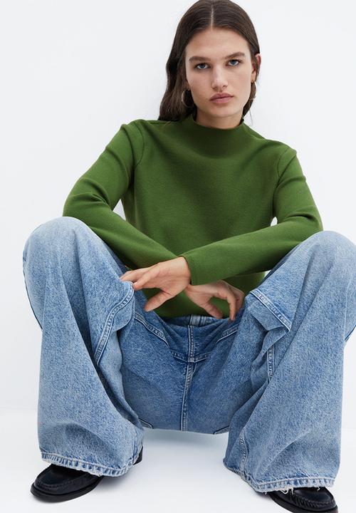 MANGO - Sweater chimney - green