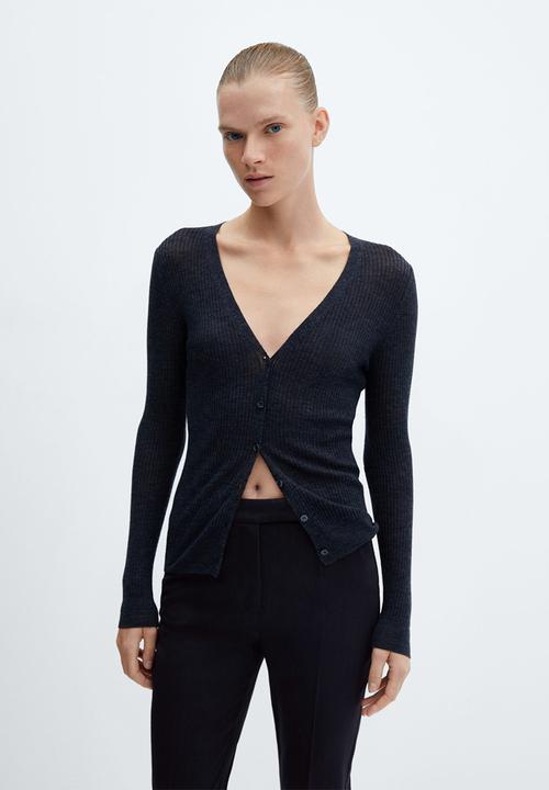 MANGO - Trousers warm - navy