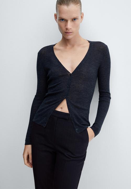 MANGO - Trousers warm - navy
