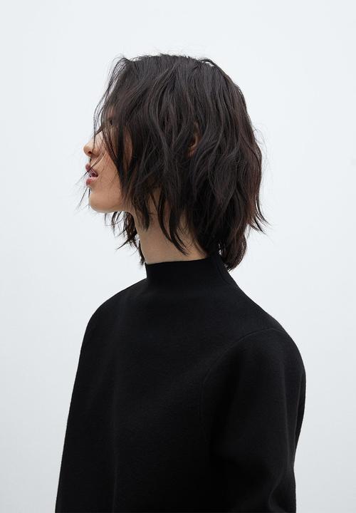 MANGO - Sweater chimney - black