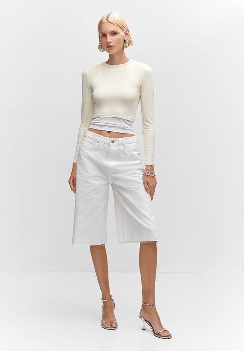 MANGO - Bermuda shorts clair - white