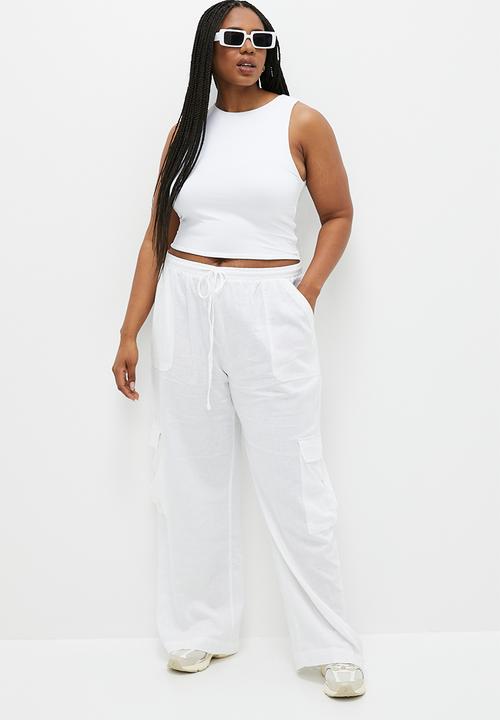 Cotton On - Plus Haven Utility Wide Leg Pant - White