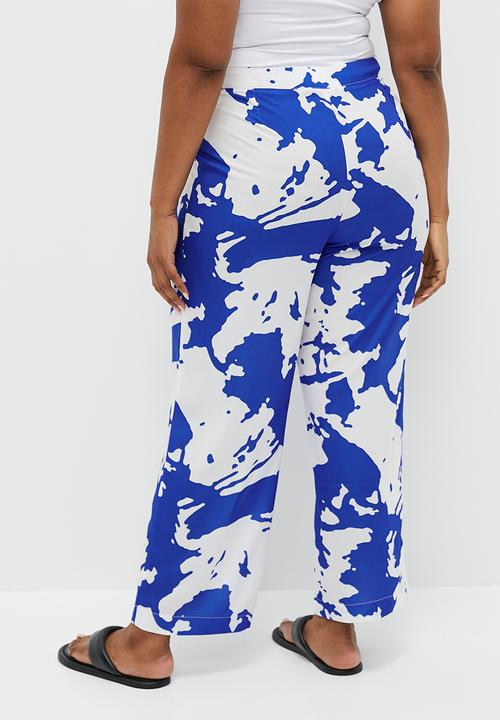 Superbalist - Co-ord printed wide leg - blue bold painterly