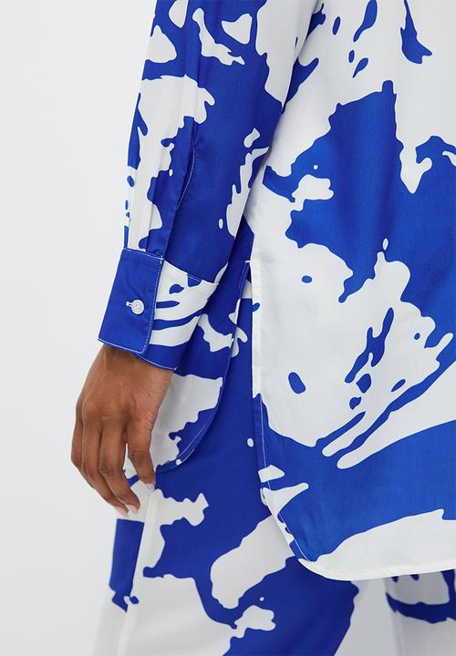Superbalist - Printed oversized shirt - blue bold painterly