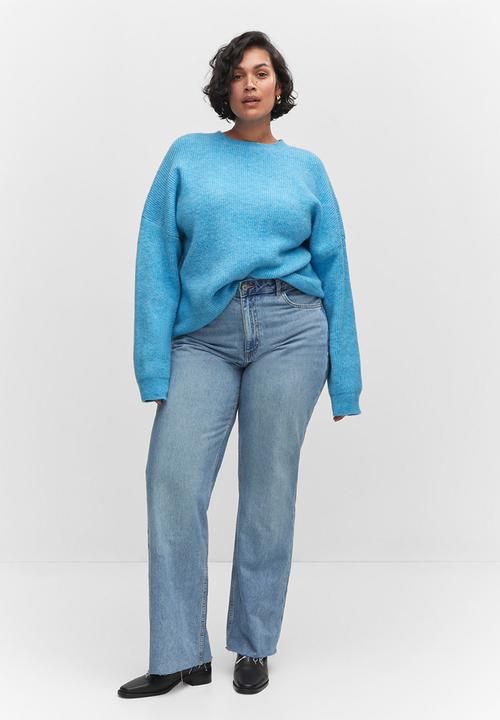 MANGO - Plus sweater raven - turquoise / aqua