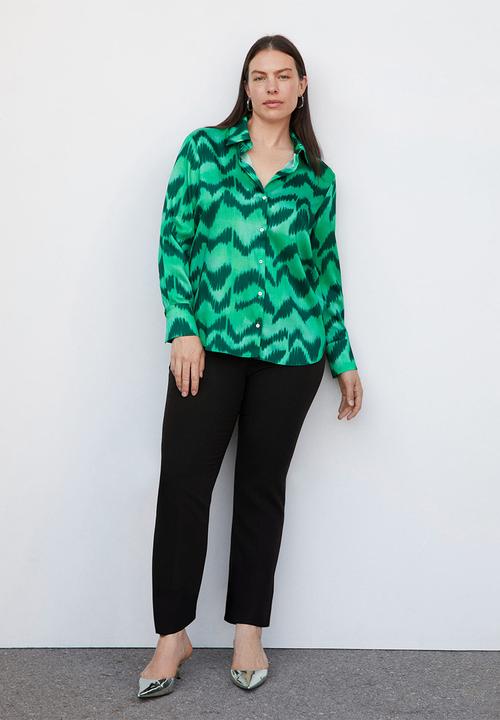 MANGO - Plus shirt medal - green