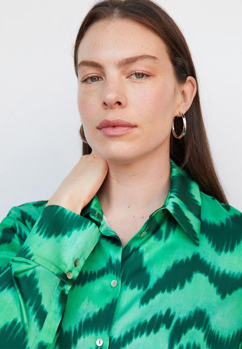 MANGO - Plus shirt medal - green
