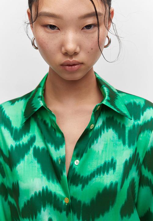 MANGO - Shirt medal - green
