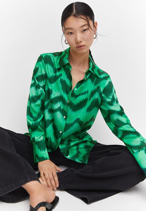 MANGO - Shirt medal - green