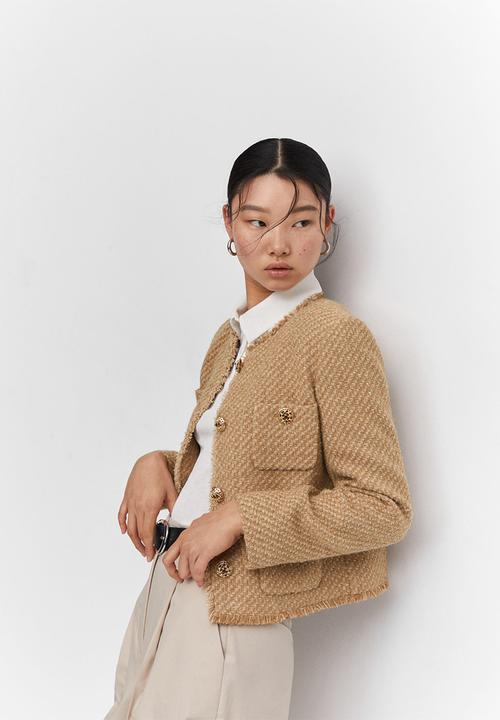 MANGO - Jacket carla - light beige