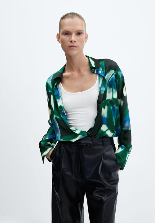 MANGO - Shirt guillem - green