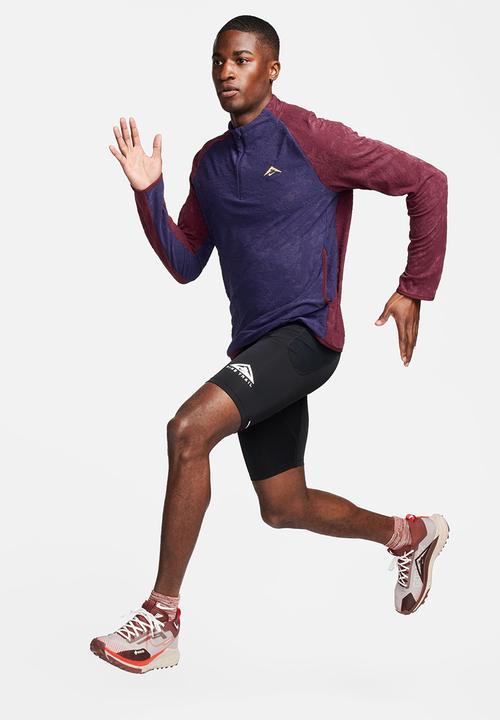 Nike - Trail  Dri-FIT 1/2-zip running top - purple & burgundy