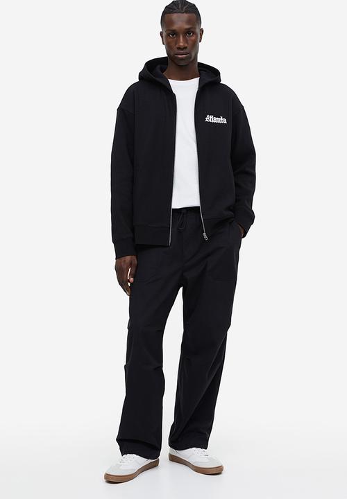 H&M - Loose fit cotton joggers - black