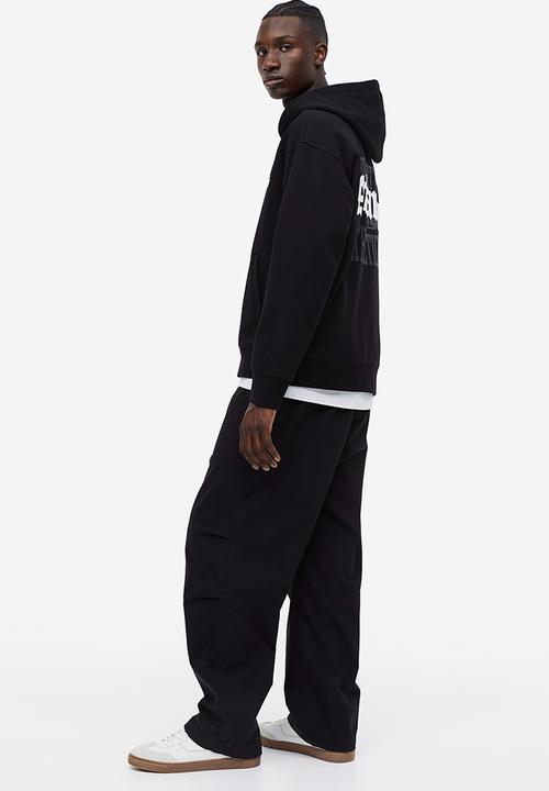 H&M - Loose fit cotton joggers - black