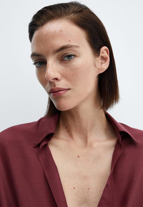 MANGO - Blouse teo - dark red