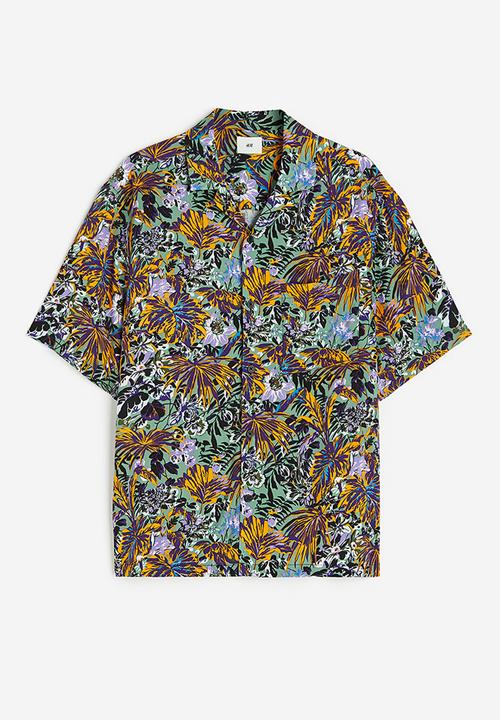 H&M - Relaxed fit patterned resort shirt - green patterned