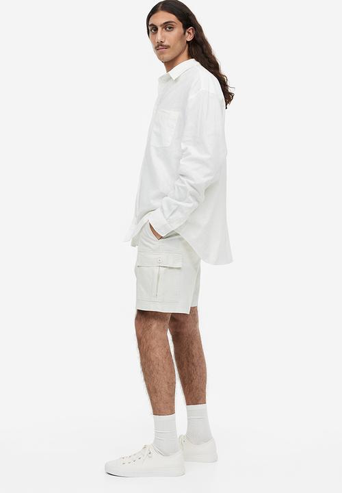 H&M - Relaxed fit linen-blend shirt - white