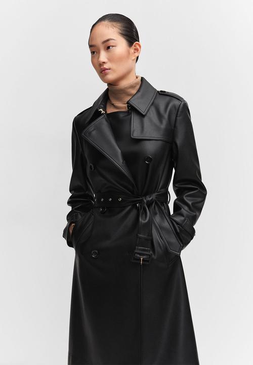MANGO - Trench coat polanapu - black