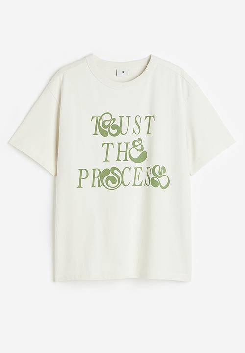 H&M - Coolmax® relaxed fit T-shirt - white trust the process