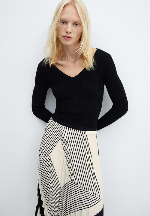 MANGO - Skirt lana - light beige