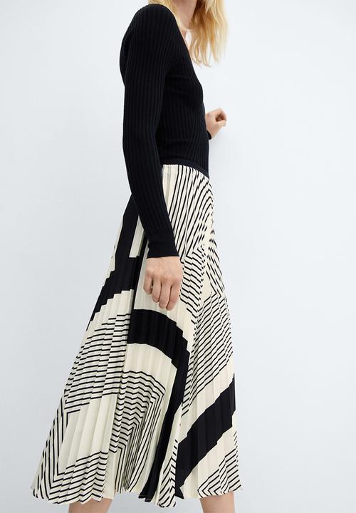 MANGO - Skirt lana - light beige