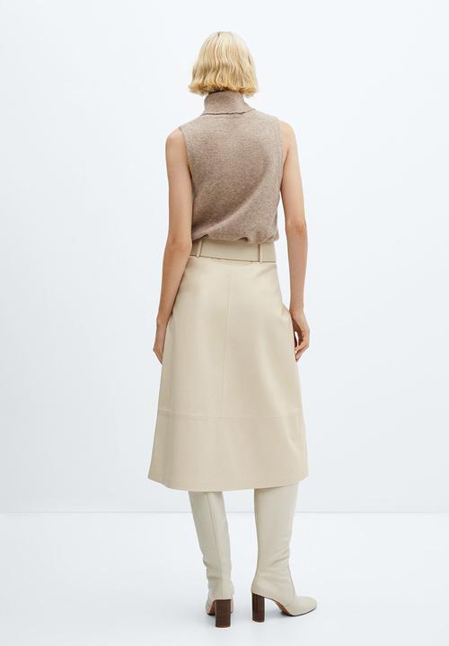MANGO - Skirt paros - light beige