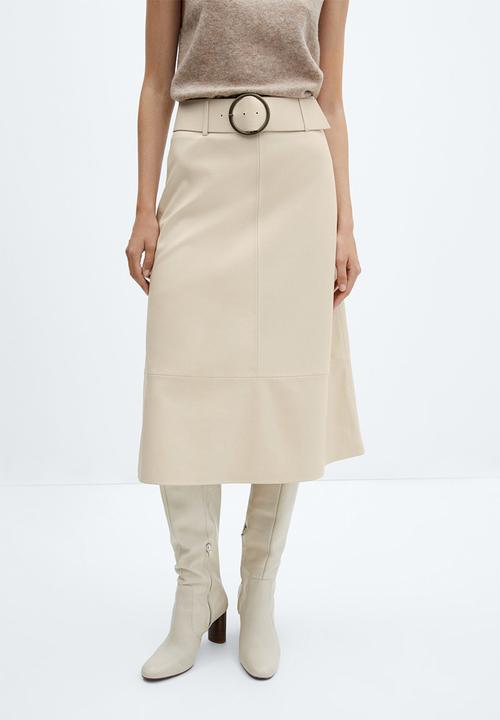 MANGO - Skirt paros - light beige