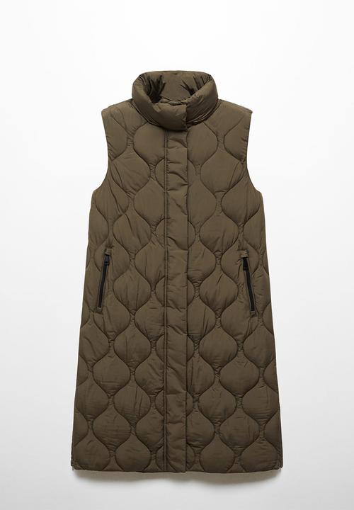 MANGO - Waistcoat borrasca - beige/khaki