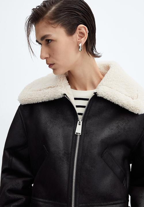 MANGO - Jacket splash - black