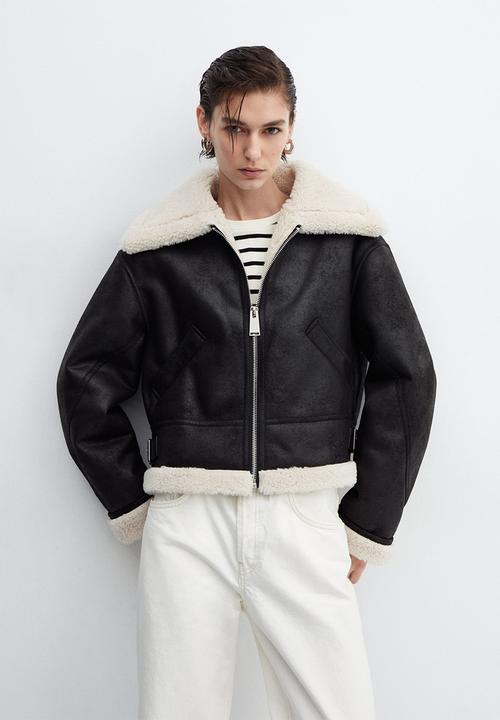 MANGO - Jacket splash - black