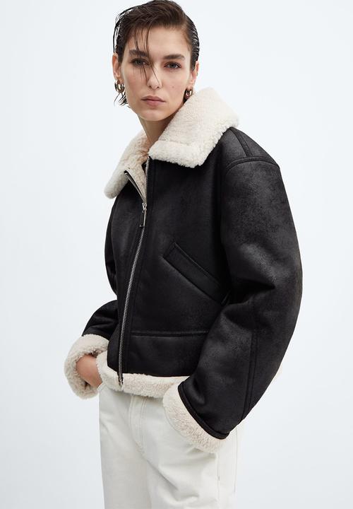 MANGO - Jacket splash - black