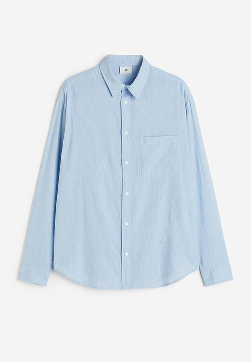 H&M - Relaxed fit linen-blend shirt - light blue