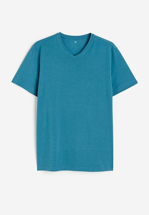 H&M - Slim fit v-neck T-shirt - turquoise