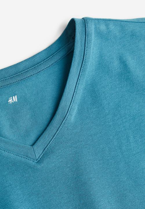 H&M - Slim fit v-neck T-shirt - turquoise
