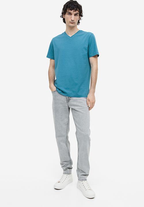 H&M - Slim fit v-neck T-shirt - turquoise