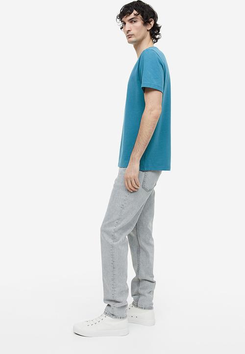 H&M - Slim fit v-neck T-shirt - turquoise