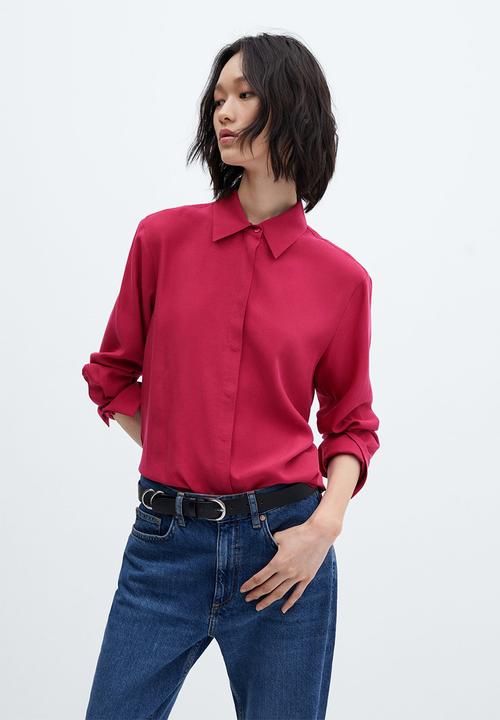 MANGO - Shirt lime - mid-pink