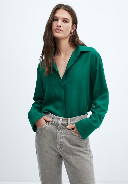 MANGO - Shirt lime - green