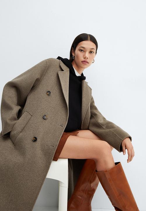 MANGO - Coat picarol - medium brown