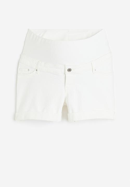 H&M - Mama denim shorts - white
