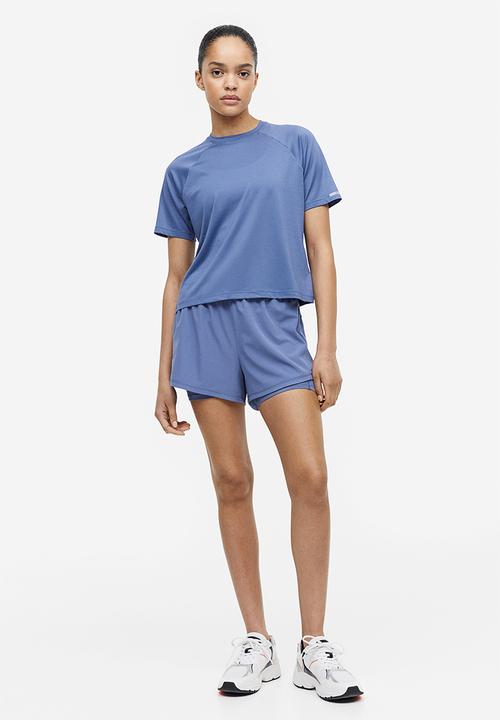H&M - Drymove™ double-layered running shorts - blue