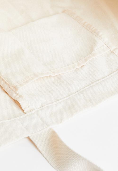 H&M - Printed canvas shopper - cream st. tropez 