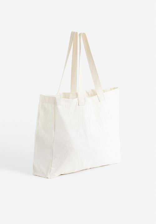 H&M - Printed canvas shopper - cream st. tropez 