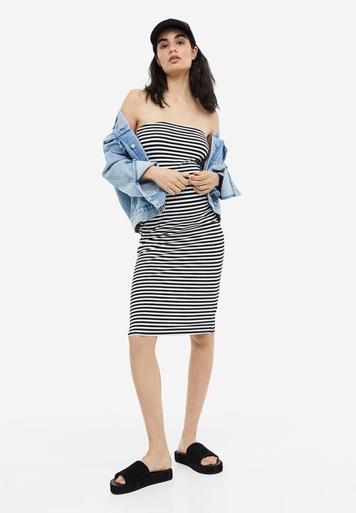 H&M - Mama cotton tube dress - white & black striped