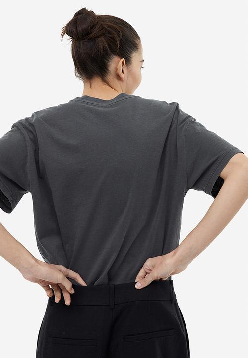 H&M - Washed-look t-shirt - dark grey