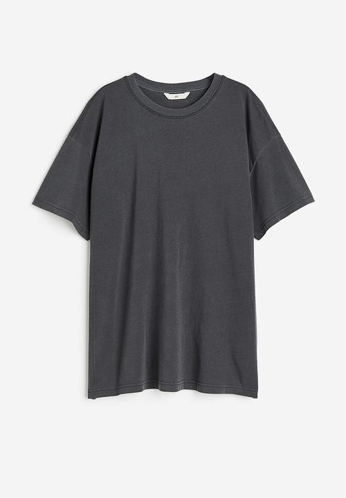 H&M - Washed-look t-shirt - dark grey