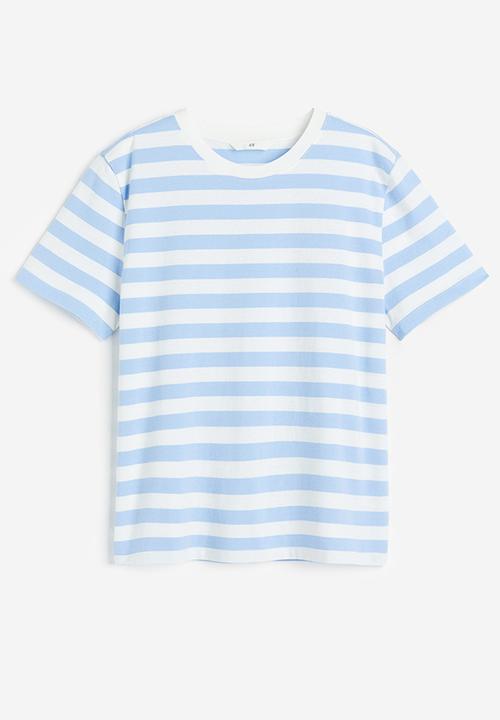 H&M - Cotton t-shirt - light blue & striped