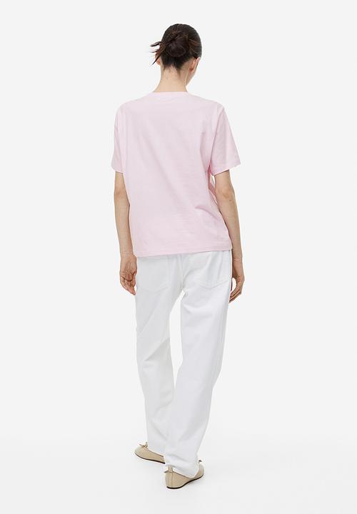 H&M - Cotton t-shirt - light pink & lemon