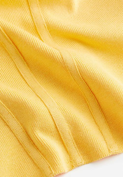 H&M - Fine-knit corset top - yellow