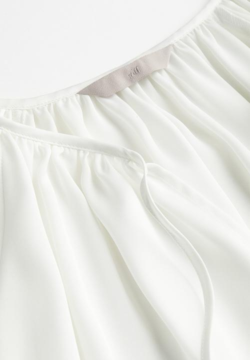 H&M - Oversized tie-top blouse - white